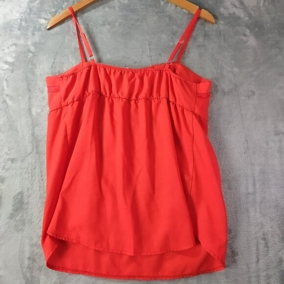 Love 2 by Loved Womens Red Camisole Tank Top Adjustable Lace Trim Size XL - Picture 7 of 9